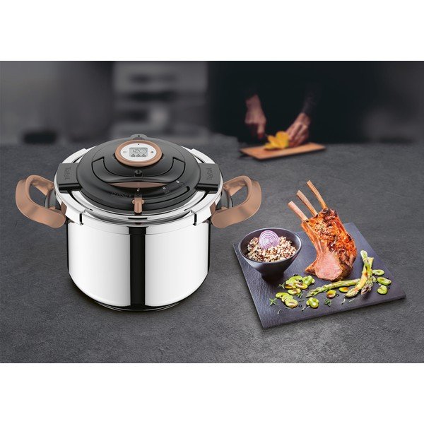 Pentola a pressione in acciaio inox 6 l Clipso+ Precision - Tefal-image-1