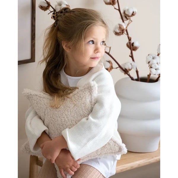 Cuscino per divano da bambini color crema con rivestimento in bouclé Star – Wigiwama-image-2