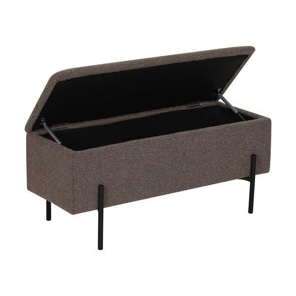 Panchina marrone con rivestimento in bouclé Watford – House Nordic-image-4