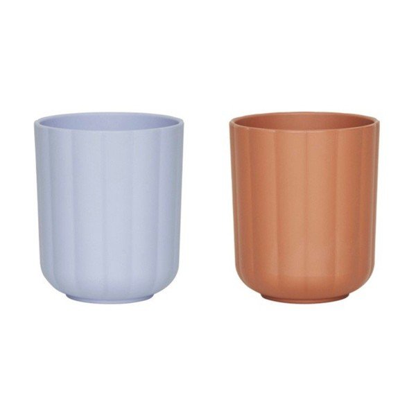Tazze per bambini in set azzurre/marroni in plastica 2 pz Pullo – OYOY Mini