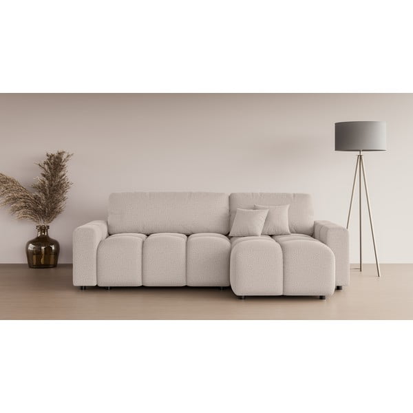 Divano angolare beige allungabile (con composizione variabile) Luki – Ropez-image-1