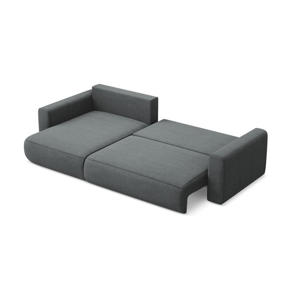 Divano angolare grigio scuro allungabile/con contenitore (con penisola a sinistra/con chaise lounge) Kapua – Makamii-image-4