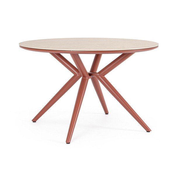 Tavolo da pranzo da giardino rotondo con piano in pietra ø 120 cm Cabas – Bizzotto