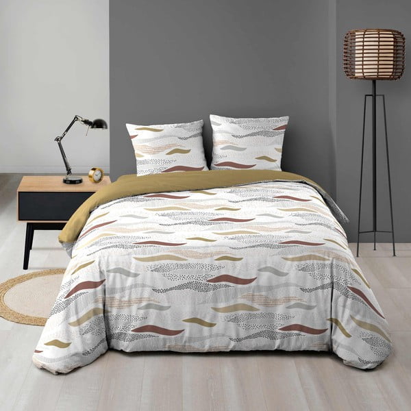 Set copripiumino e federa bianco in microfibra per letto matrimoniale ed esteso 240x220 cm Zenith – douceur d'intérieur