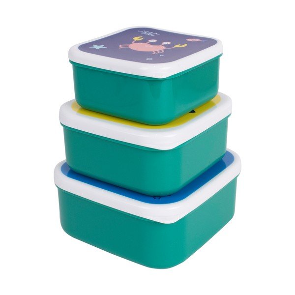 Portapranzo per bambini verdi in plastica 3 pz Ocean – Ladelle-image-2