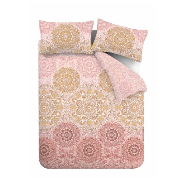 Biancheria da letto in cotone rosa, 200 x 200 cm Menara - Pineapple Elephant