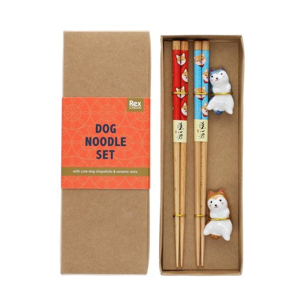 Bacchette in set di colore naturale in legno 2 pz per 2 persone Dog – Rex London