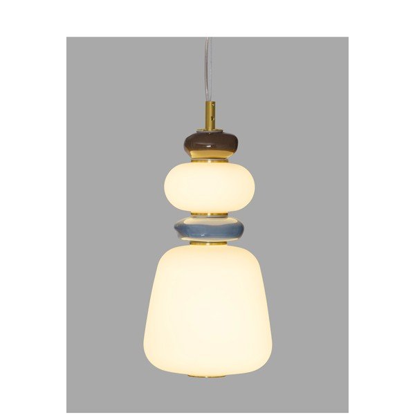 Lampadario LED bianco/dorato in metallo con paralume in porcellana/con paralume in vetro con intensità regolabile ø 17 cm Palo – Nova Luce-image-1