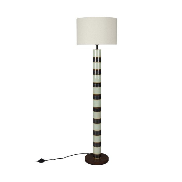 Lampada da terra marrone scuro/color salvia con paralume in tessuto (altezza totale 143 cm) Vertigo – Dutchbone
