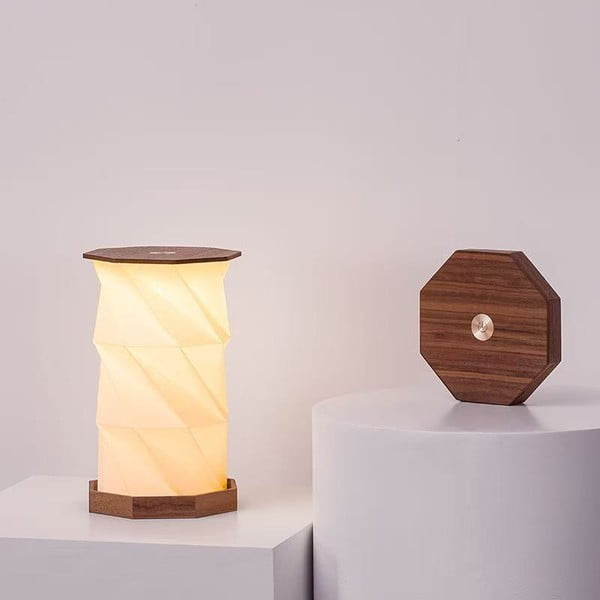 Decorazione luminosa colore naturale scuro con ricarica USB ø 12 cm Twist Hexagon – Gingko-image-2