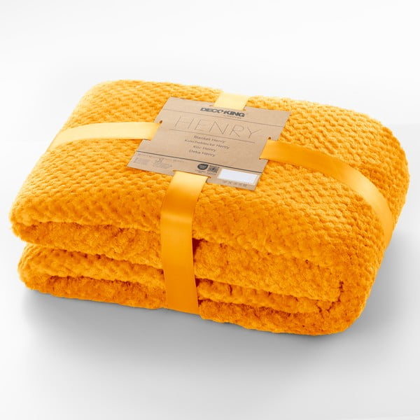 Coperta in microfibra arancione, 170 x 210 cm Henry - DecoKing-image-3