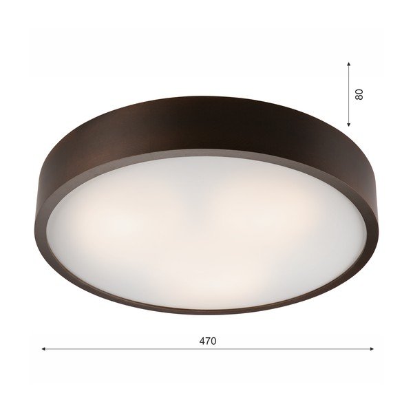 Lampada da soffitto marrone scuro con paralume in vetro ø 47 cm Eveline - LAMKUR-image-4