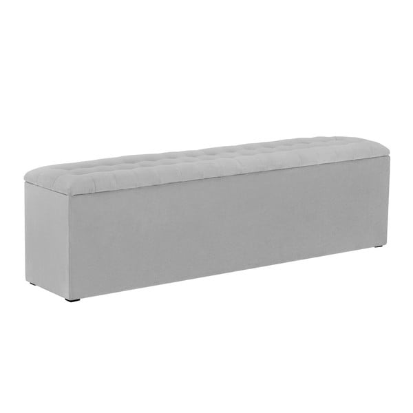 Šedý otoman s úložným prostorem Windsor & Co Sofas Nova, 140 x 47 cm