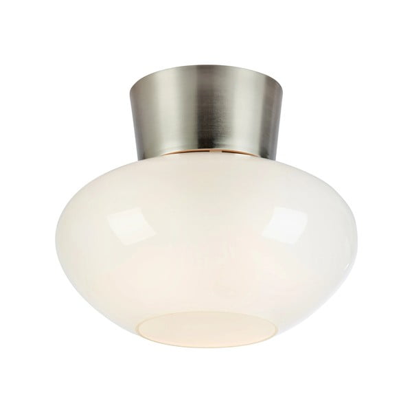 Plafoniera bianca/argentata con paralume in vetro Malaga – Markslöjd