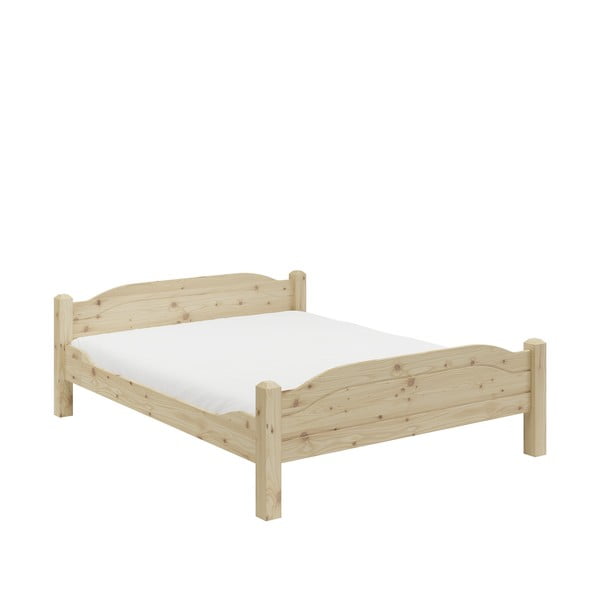 Letto matrimoniale di colore naturale in pino massiccio 180x200 cm Liva – Olivia Living