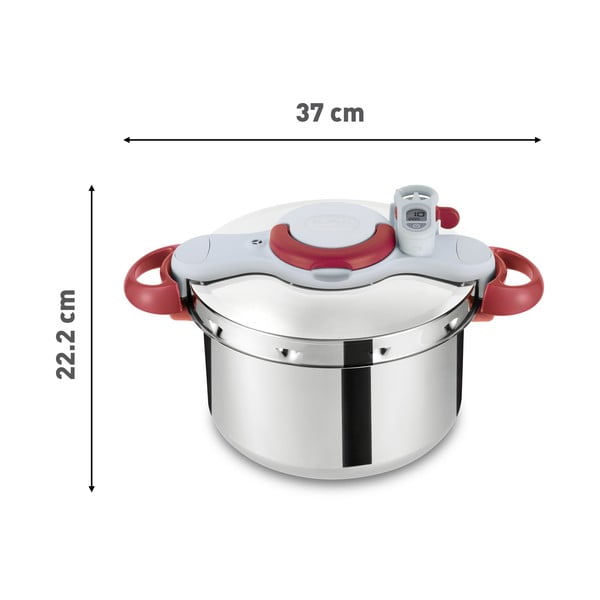 Pentola a pressione in acciaio inox 6 l Clipso Minut Perfect - Tefal-image-3