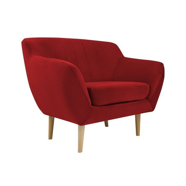 Poltrona in velluto rosso Sardaigne - Mazzini Sofas-image-2