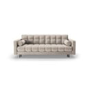Divano beige allungabile/con contenitore con rivestimento in velluto 222 cm Bali – Cosmopolitan Design