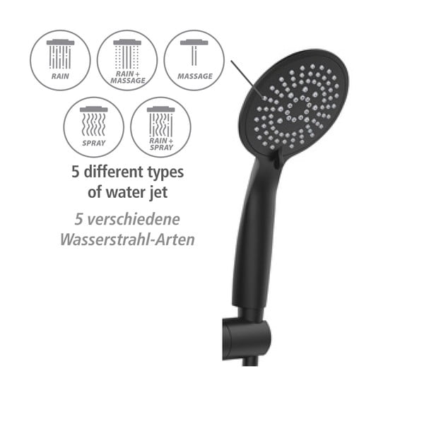 Set doccia nero in acciaio inox 120 cm Young - Wenko-image-2