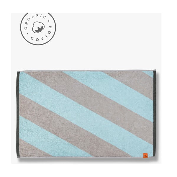 Tappetino da bagno in cotone organico color menta 50x80 cm Diagonal - Mette Ditmer Denmark-image-2