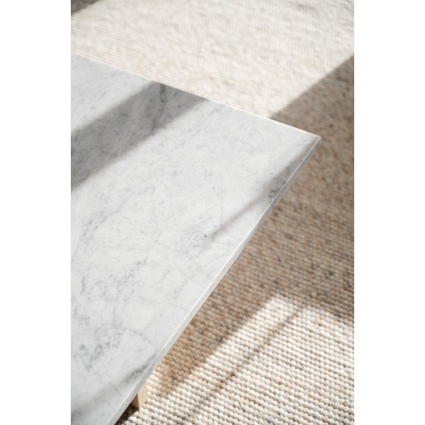 Tavolino in marmo bianco-marrone 90x90 cm Brooksville - Rowico-image-4