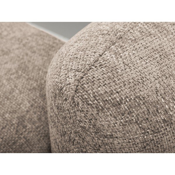 Divano angolare marrone chiaro allungabile/con contenitore (con penisola a sinistra/con chaise lounge) con rivestimento in ciniglia Mele – Makamii-image-4