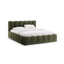 Letto matrimoniale imbottito verde con contenitore con rete inclusa 160x200 cm Lupine – Micadoni 