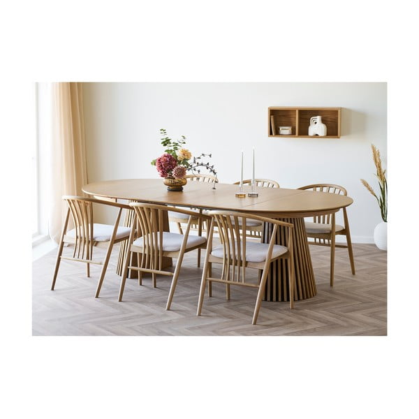 Mensola di colore naturale con effetto rovere con ripiani multipli 71 cm Oshawa – House Nordic-image-2