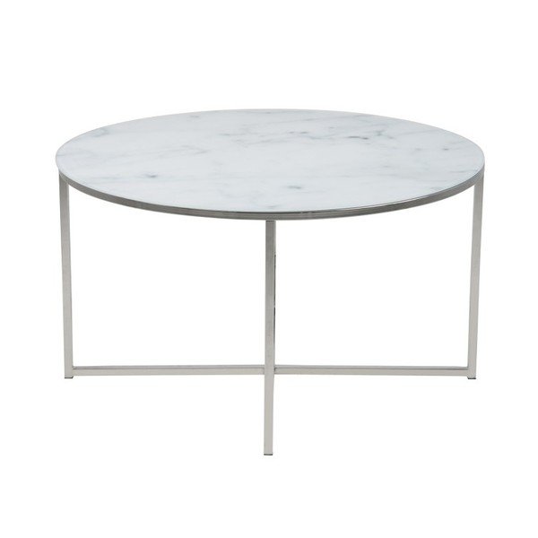 Tavolino rotondo bianco ø 80 cm Alisma - Actona-image-2