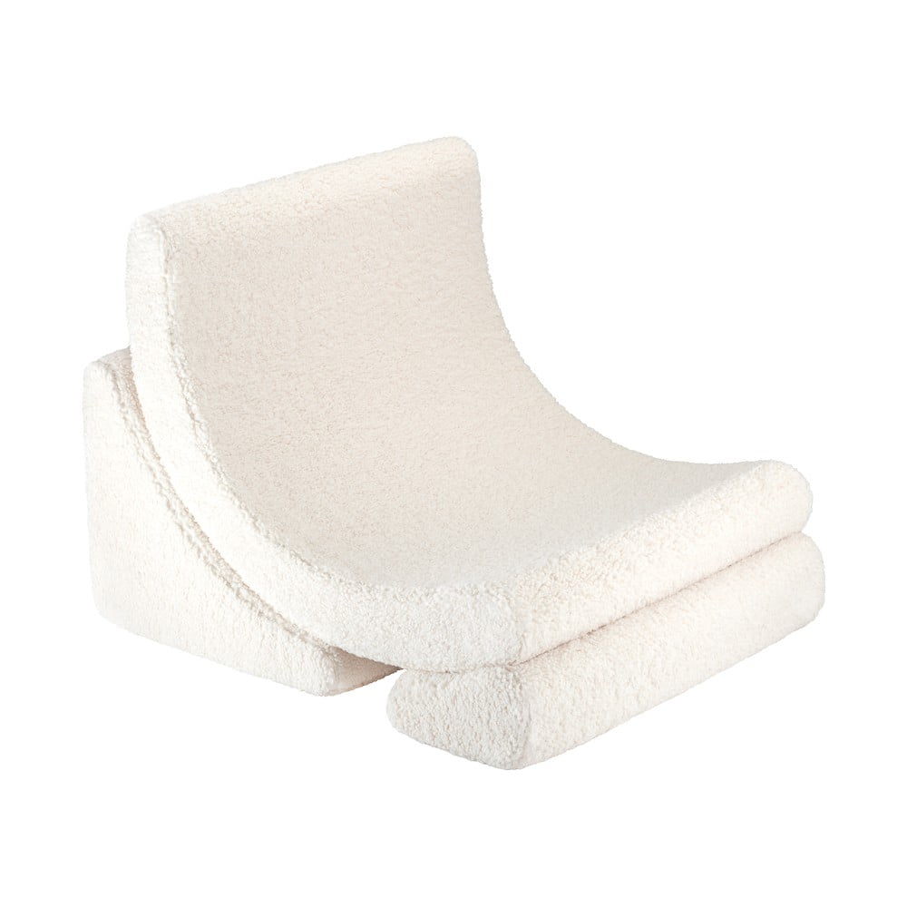 Poltrona per bambini color crema con rivestimento in bouclé Moon – Wigiwama | Poltrone per bambini
