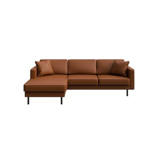 Divano angolare in pelle marrone cognac (angolo sinistro) Kobo - MESONICA