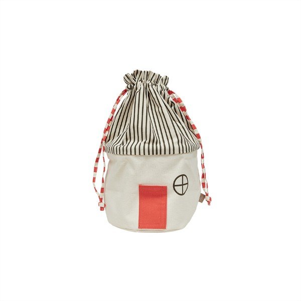 Cesta per giochi da bambino rossa/color crema in tessuto ø 26x40 cm Koya – OYOY Mini-image-3