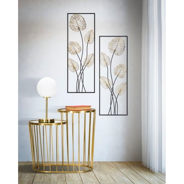 Decorazione da appendere in metallo con motivo a foglie Mauro Ferretti -B-, 31 x 90 cm Luxy - Mauro Ferretti-image-1