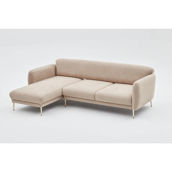 Divano angolare beige (con penisola a sinistra/con chaise lounge) Simena – Balcab Home-image-1