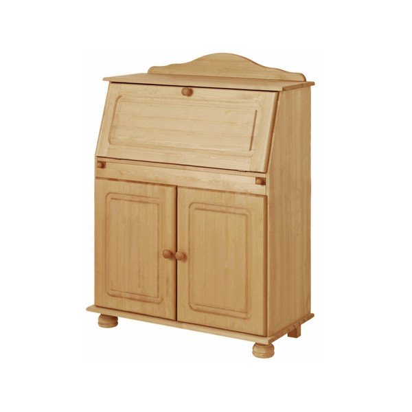 Cassettiera alta color naturale in legno di pino con scrivania 107x39 cm Mette - Støraa-image-2