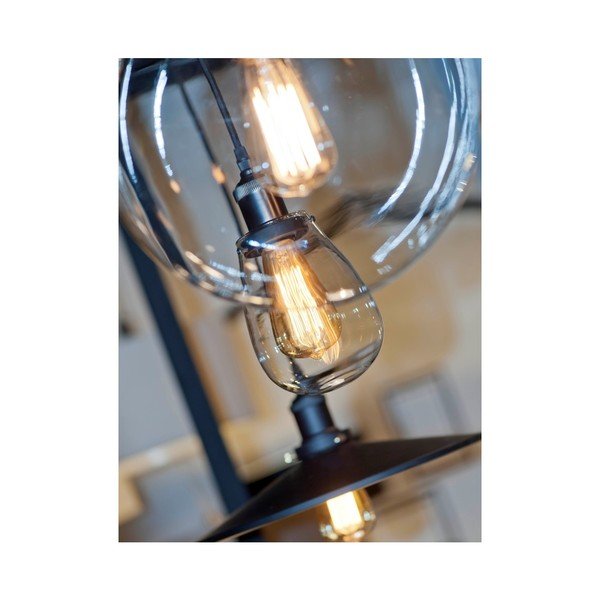 Lampada a sospensione nera con paralume in vetro ø 30 cm Warsaw - it's about RoMi-image-2