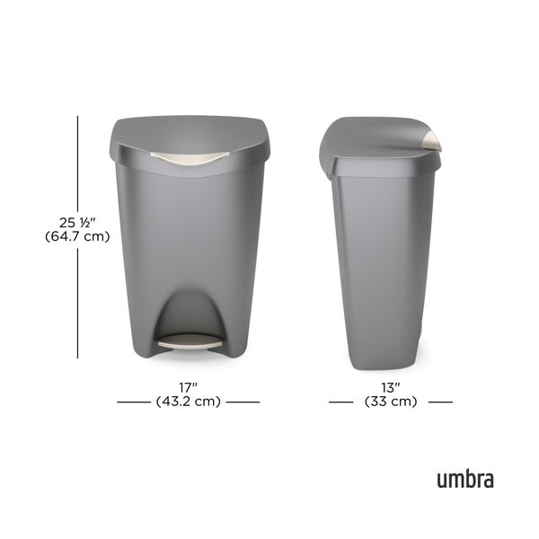 Bidone in plastica grigio 50 l Brim - Umbra-image-3