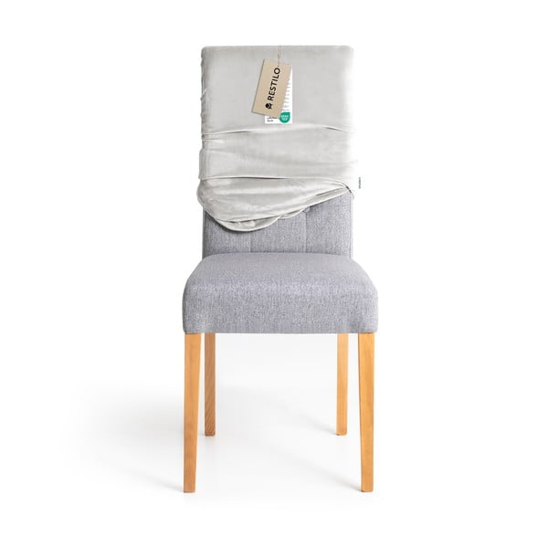 Set di coprisedia grigio chiaro con rivestimento elastico per sedie 4 pz 48 cm Sento – Restilo-image-4