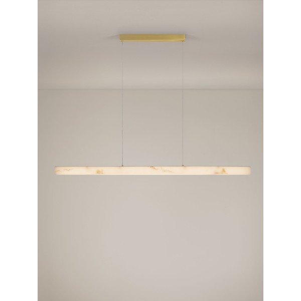 Lampadario LED bianco/color ottone con effetto pietra con intensità regolabile Vaster – Nova Luce-image-4