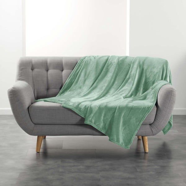 Coperta verde chiaro in microflanella 180x220 cm Flanou – douceur d'intérieur