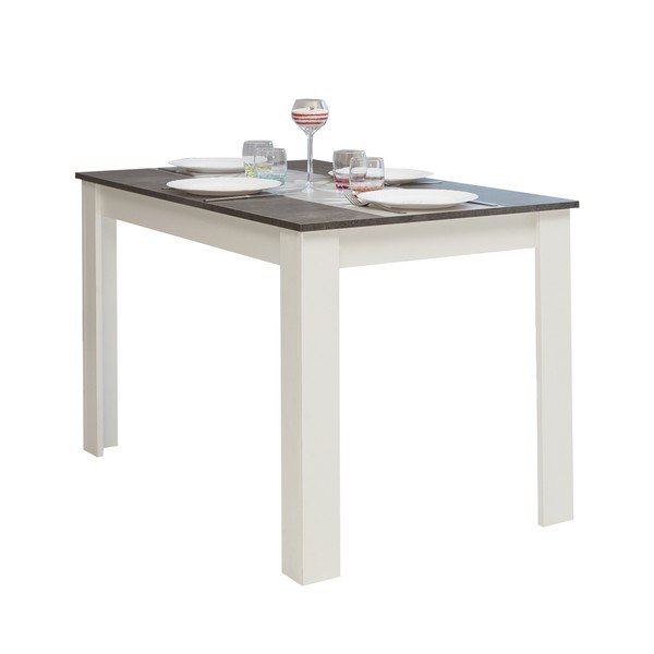Tavolo da pranzo bianco con piano in cemento 110x70 cm Nice - TemaHome-image-4