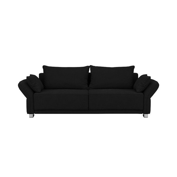 Černá rozkládací pohovka s úložným prostorem Windsor & Co Sofas Casiopeia, 245 cm
