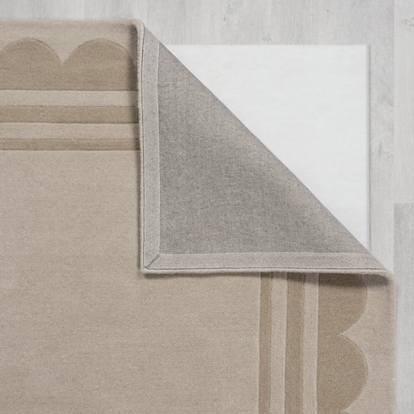 Tappeto in lana di colore naturale 80x230 cm Scallop - Flair Rugs-image-3