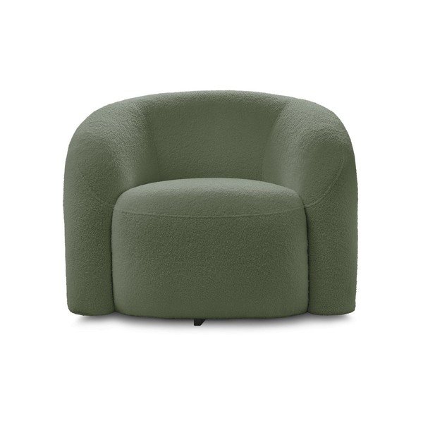 Poltrona verde girevole con rivestimento in bouclé Elina – Bobochic Paris-image-3