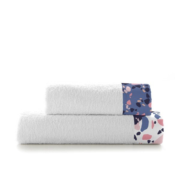 Set di 2 asciugamani in cotone Blanc Terrazzo - Happynois-image-2