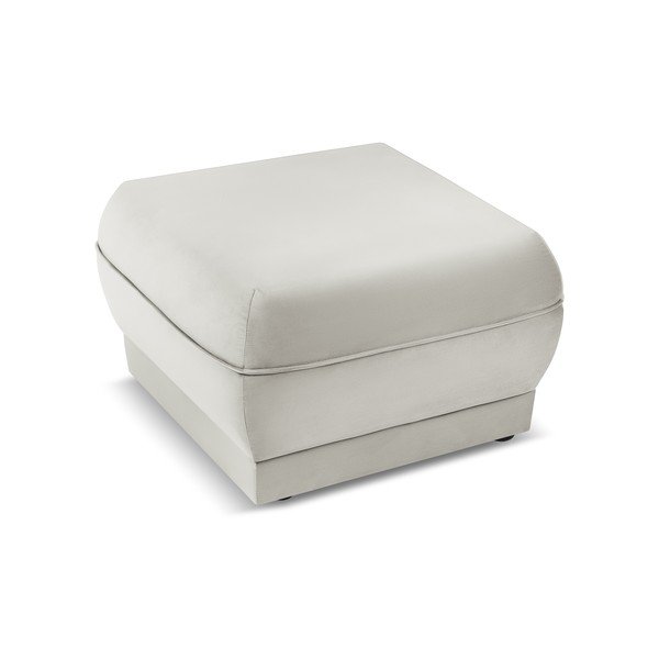 Sgabello in velluto beige Lando - Micadoni Home-image-3