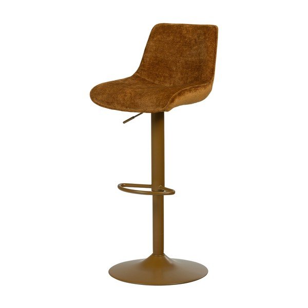 Sgabello da bar color ambra imbottito con altezza regolabile Marten – WOOOD