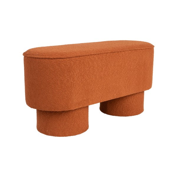 Panchina color mattone con rivestimento in bouclé Marcos – White Label-image-2