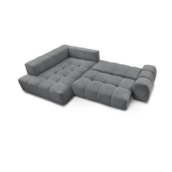 Divano angolare grigio scuro allungabile e con contenitore (penisola a sinistra/a L) con rivestimento in ciniglia Everest – Bobochic Paris-image-4