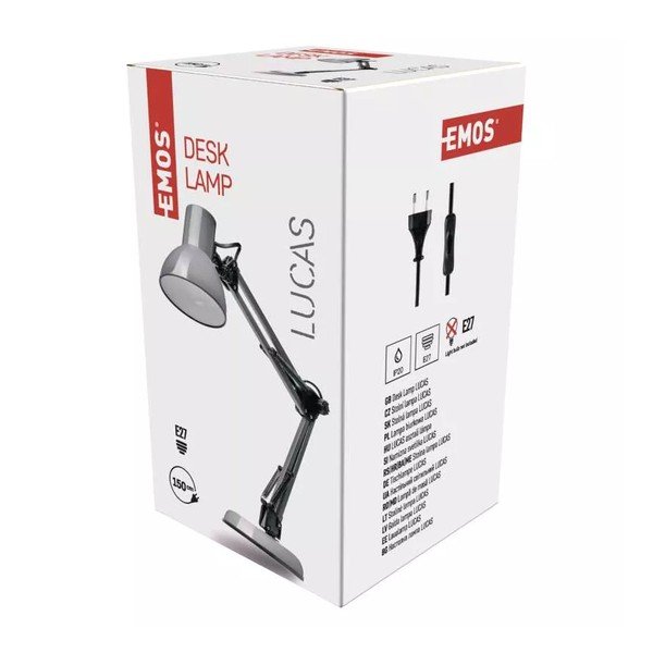 Lampada da tavolo grigia (altezza 48 cm) Lucas - EMOS-image-1